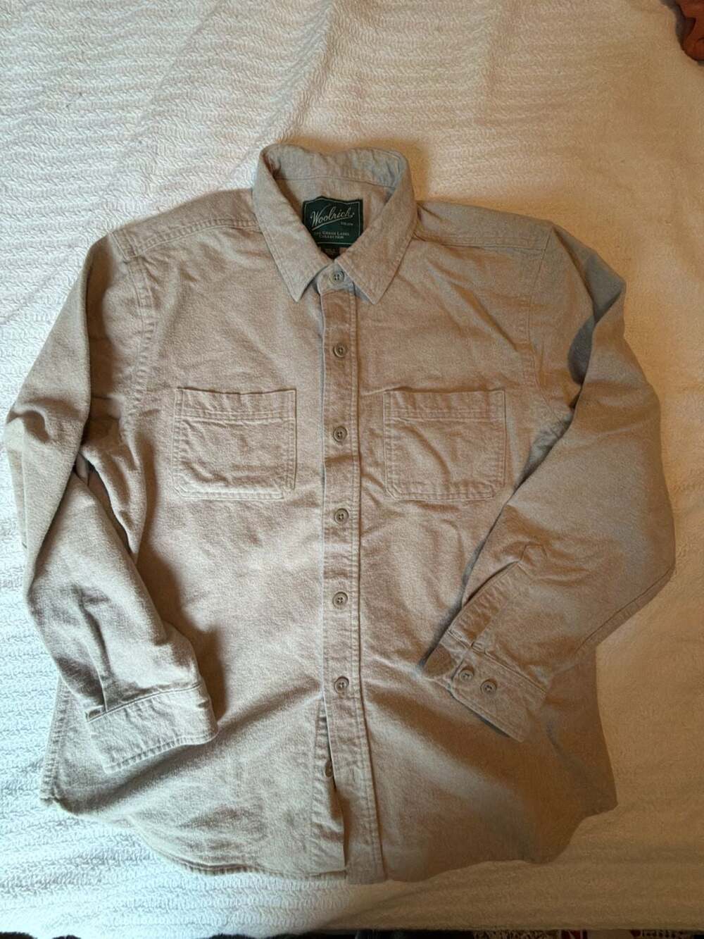 Woolrich The Green Label Collection Button-Up Long Sleeve Shirt Beige Men's Larg